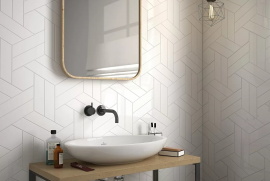 Плитка Equipe 23358 Chevron White Right 5,2x18,6