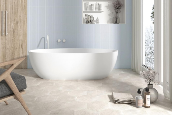 Плитка Equipe COSTA NOVA Onda Baby Blue Glossy 28492 5x20