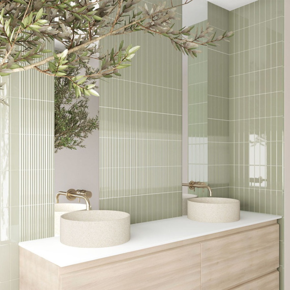 Плитка Equipe COSTA NOVA Onda Tansy Green Matt 28524 5x20