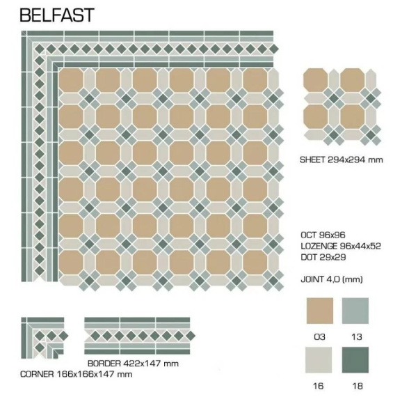 Керамогранит Top Cer BELFAST Stand. (03+13+16+18) 29,4х29,4