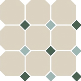 Керамогранит Top Cer 4416 OCT18+13-B White OCTAGON 16/Green 18 + Turquoise 13 Dots 30x30