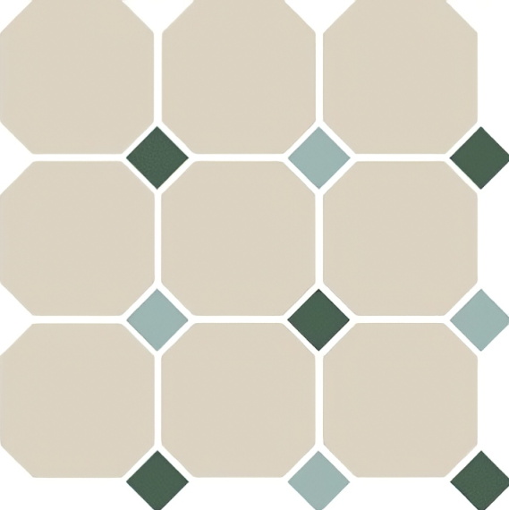 Керамогранит Top Cer 4416 OCT18+13-B White OCTAGON 16/Green 18 + Turquoise 13 Dots 30x30