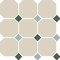 Керамогранит Top Cer 4416 OCT18+13-B White OCTAGON 16/Green 18 + Turquoise 13 Dots 30x30