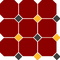 Керамогранит Top Cer 4420 OCT14+21-A Brick Red OCTAGON 20/Black 14 + Ochre Yellow 21 Dots 30x30
