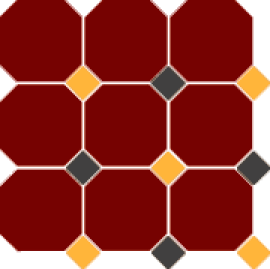 Керамогранит Top Cer 4420 OCT21+14-B Brick Red OCTAGON 20/Ochre Yellow 21 + Black 14 Dots 30x30