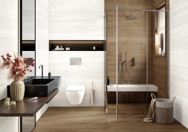Керамогранит LCM 60120TVW00M Травертин Ворлд белый (Travertine World White) матовый карвинг 60x120