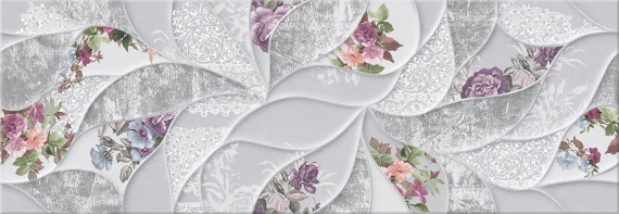 Керамическая плитка ELETTO Malwiya 700х242 Grey Floris ректификат 506961101