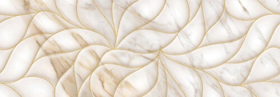 Керамическая плитка ELETTO Calacatta Oro 700x242 декор Struttura ректификат
