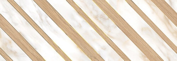 Керамическая плитка ELETTO Calacatta Oro 700x242 декор Chevron ректификат