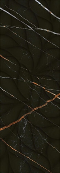 Керамическая плитка ELETTO Black & Gold 700x242 Struttura ректификат