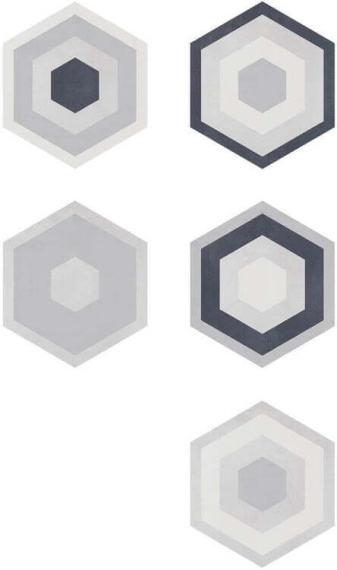 Керамогранит Geotiles Starkhex Starkdec Gris 25.8x29