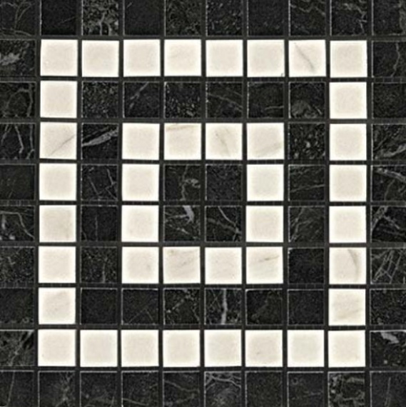 Мозаика Atlas Concorde Italy ADRI Marvel Noir/Cremo Angolo Mosaico 18.5x18.5
