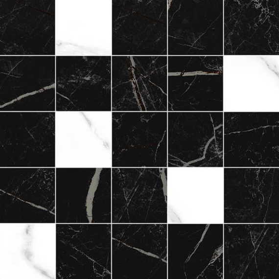 Плитка Laparet Total Декор Мозаичный Чёрный 25x25 MM34108