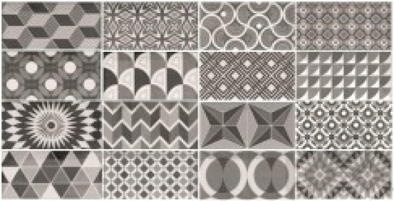 Плитка Equipe Metro 21396 Patchwork B&W 7.5x15