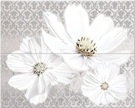 Плитка Sfumato Grey Floret панно (комплект 2шт) 50.5x40.2