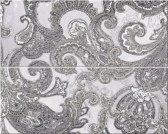 Плитка Sfumato Grey Paisley панно 50.5x40.2