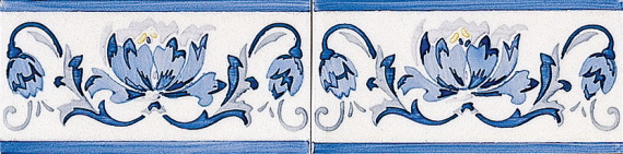 Плитка MODERNISTA Cenefa Benidoleig PB Azul C/C B 7,5x15