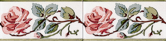 Плитка MODERNISTA Cenefa Rosas PB Carmin C/C B 7,5x15