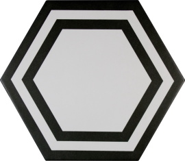 Плитка PAVIMENTO Hexagono Deco Black 20x23