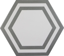 Плитка PAVIMENTO Hexagono Deco Dark Gray 20x23