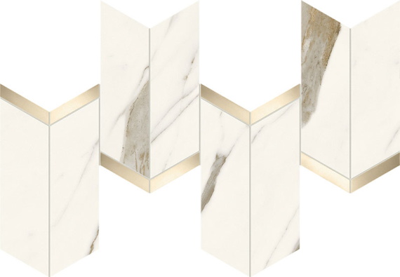 MARVEL X Calacatta Sublime Mosaico Chevron Lappato AF8X 46,3x19,2