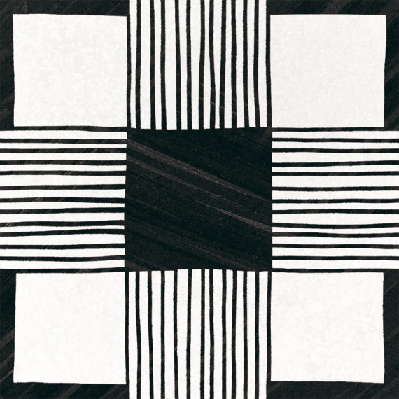 Плитка Equipe CAPRICE DECO Cloth B&W 22124 20x20