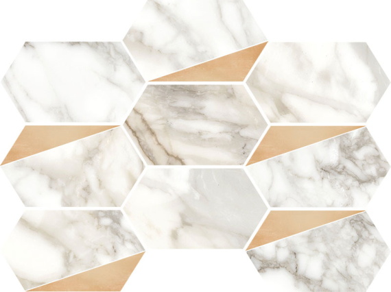 Плитка Luce Grey Decoro Esagona Rame Satin 26x35
