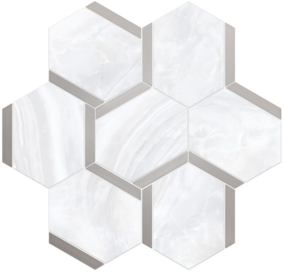 Плитка NOLITA Esagona Bacchetta Platino Satin 30x28