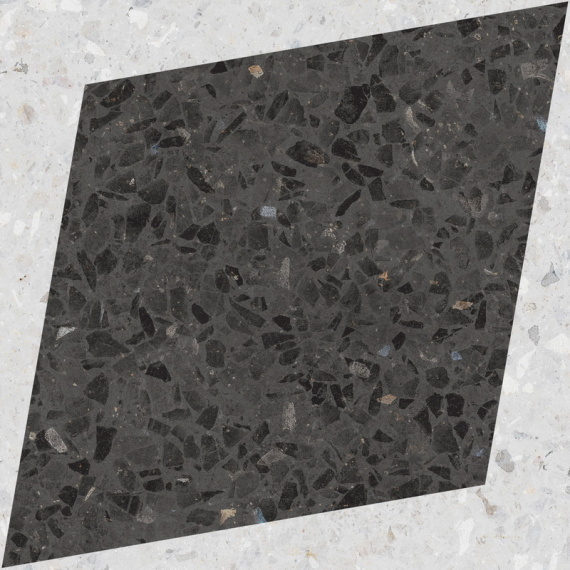 Плитка WOW Natural Drops Rhombus Decor Graphite 18,5x18,5