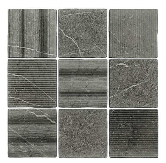 Плитка WOW GEA Carved Charcoal 12,1x12,1