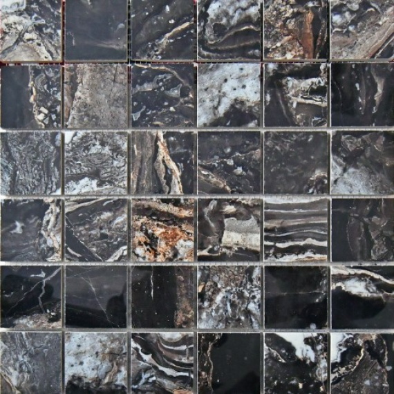 Mosaico Nairobi Black Polished 5x5 30x30