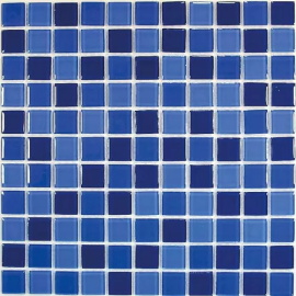 Плитка декоративная стеклянная Blue wave-1 25*25 300*300