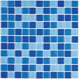 Плитка декоративная стеклянная Blue wave-2 25*25 300*300