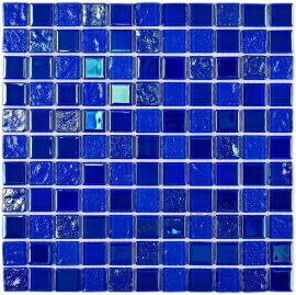 Плитка декоративная стеклянная Bondi dark blue-25 25*25 300*300