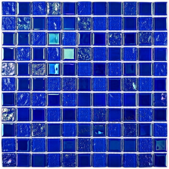 Плитка декоративная стеклянная Bondi dark blue-25 25*25 300*300