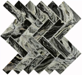 Плитка декоративная стеклянная Hadar Black 268*286 30*98*4.5