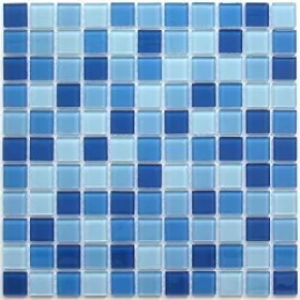 Плитка декоративная стеклянная Navy blue 4*25*25 300*300