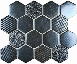 Плитка декоративная стеклянная Saba Iron 304*264 73*73*6