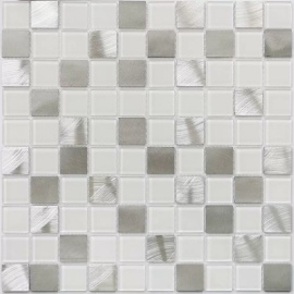Плитка декоративная стеклянная Titan Silver 4*30*30 318*318