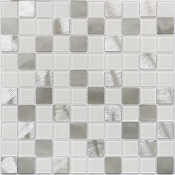 Плитка декоративная стеклянная Titan Silver 4*30*30 318*318