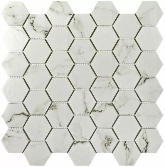 Плитка декоративная стеклянная Volume White 303*300 48*48*6.5