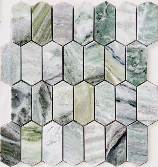 Onice Verde oliva POL long hex 38x86x7