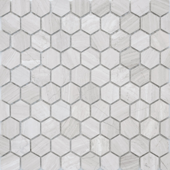 Travertino silver MAT hex 18x30x6