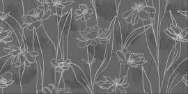 Керамогранит Meissen Floresta 17648 цветы серый ректификат 60x120