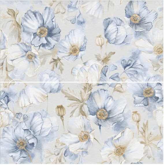 Керамогранит Staro Slim Плитка Elite Bluebell Decor A+B 60x120 Matt 2 шт в комплекте