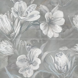 Панно Azori 63x63 OPALE GREY FLOWER (2 шт) 588912003
