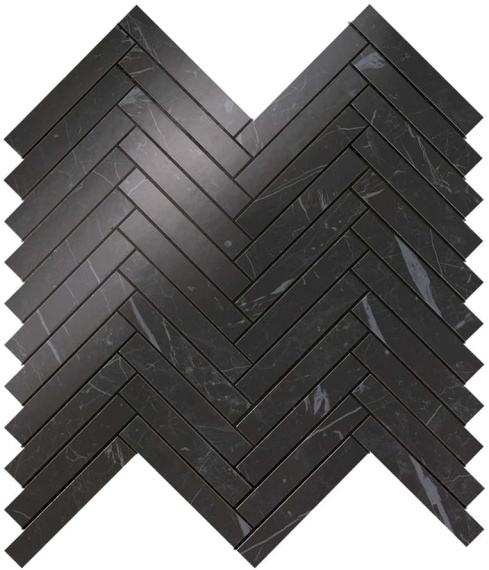 Плитка Atlas Concorde Italy 9SHN Marvel Nero Marquina Herringbone Wall 30,5x30