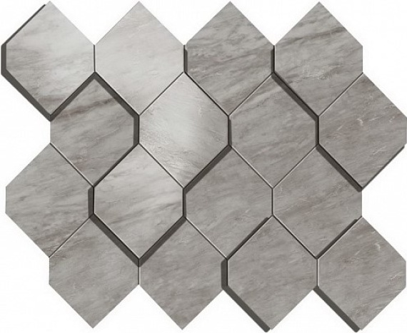 Керамогранит Atlas Concorde Italy AS39 Marvel Bardiglio Grey Mosaico Esagono 3D 28.2x35.3