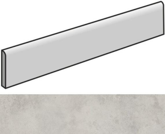 Керамогранит Italon 610130004070 Millennium Silver Battiscopa 7.2x60