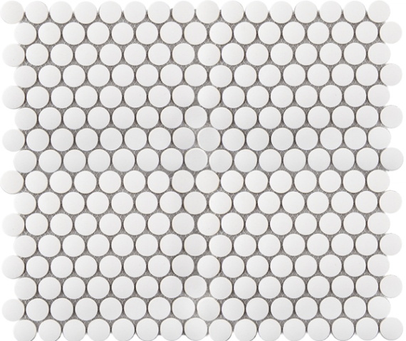 Мозаика JNK81011 Penny Round White Antid. 315х309х6 С0003713